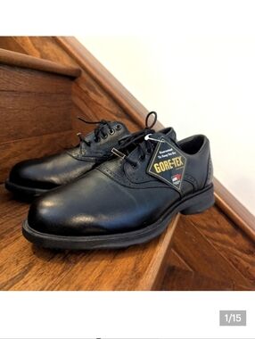 Etonic Gortex Power Play Black Leather Oxford Golf Shoes men's 7.5 W 4 EU 40